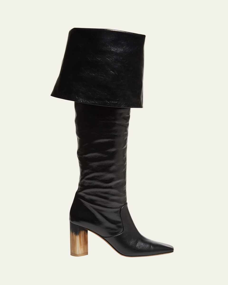 Georgia Leather Foldover Knee Boots